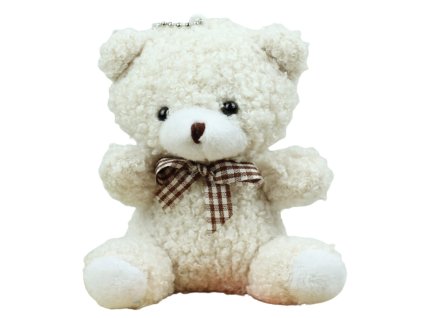 Medvídek Plyšový Přívěsek Ozdoba Bílý 8cm