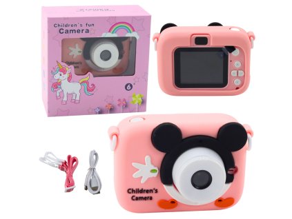 Dětský Digitální Fotoaparát Myška Růžová 48Mpx HD 1080P