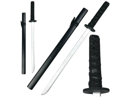 Dřevěná Katana Meč pro Hru Trénink Rekvizit Černá 70cm