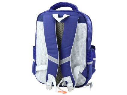 Školní Batoh s Nášivkami Dinosaurů a Hrudním Páskem Modrý 39x27x15cm