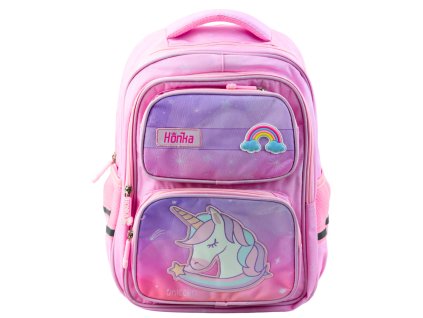 Školní Batoh S Jednorožcem Hrudní Pás Růžový 20L