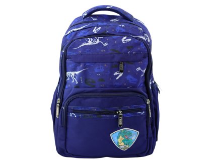 Školní Batoh Dino S Nášivkou T-Rex Hrudní Pás Modrý 20L