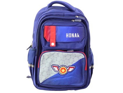 Školní Batoh s Nášivkou Hrudní Pás Modrý 20L