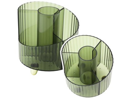 Průhledný zelený organizér na školní a kancelářské potřeby