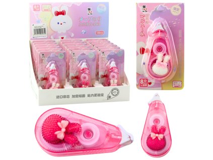 Opravovač Pásky Myška Školní Kancelářský Dekorativní Zajíček Růžový 8mm x 6m