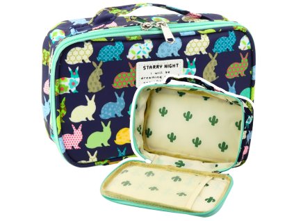 Velkokapacitní školní penál s organizérem – jedna kapsa, modrý, 21,5 cm