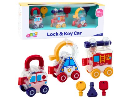 Sada Autíček s Klíčem Edukativní Policie Hasiči Ambulance 3ks