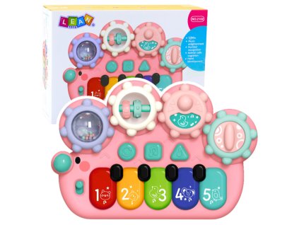 Interaktivní Dětské Pianinko s Růžovými Ozubenými Koly