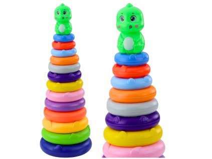 Barevná Věž Dino Sada 13 Kroužků 45 x 15,5 x 15,5 cm