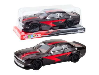 Sportovní Auto s Pohonem Lesklá Karoserie Černé Červené Linie