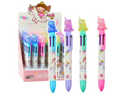 Vícebarevné Pero 6 Barev Jednorožcová Figurka 0,7mm