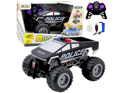 Policajní Off-Road RC Auto Terénní Černé 1:16