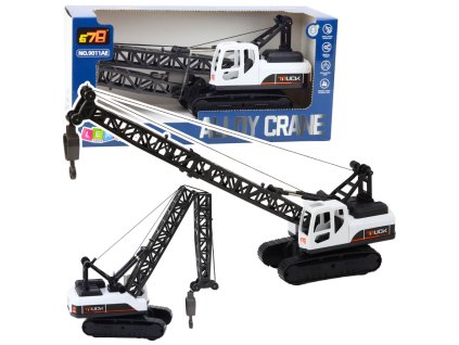 Stavební Pásový Jeřáb Otočný 360° Pohyblivý Hák Bílý