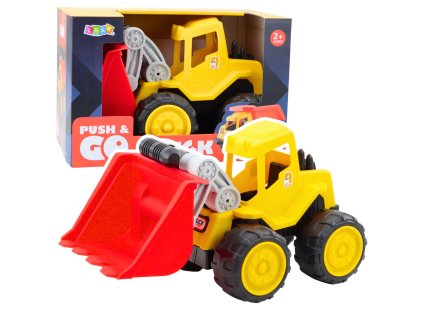Dětský bagr s nakladačem do písku – Stavební vozidlo, žluté