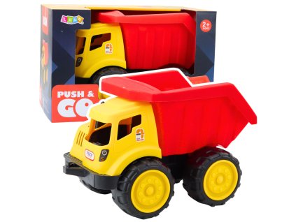 Velká dětská sklápěčka do písku stavební stroj červeno-žlutá