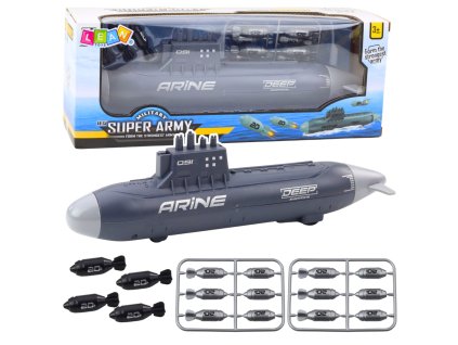 Ponorka Střílející Torpédami Tmavě Šedá 28 cm