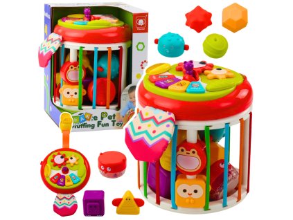 Interaktivní vzdělávací kostka se světly a zvuky - barevný tvarový sorter pro děti