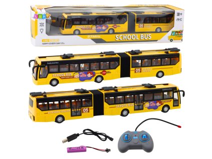 Zdejší Autobus Školní Trolejbus Kloubový Dálkově Ovládaný RC 1:32 Žlutý