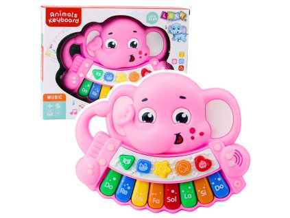 Interaktivní Piano Slon Růžový – Melodie a Zvířecí Zvuky