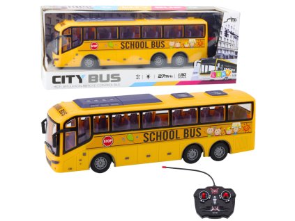 Dálkově Ovládaný RC Školní Autobus 1:30 Světla Žlutý