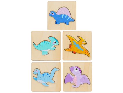 Dřevěná Puzzle Skládačka Barevná 11 x 11 cm Mix