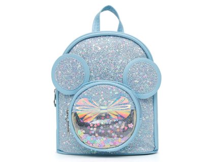 Dětský Batoh s Flitry Myška Uši Modrý 22cm 3L