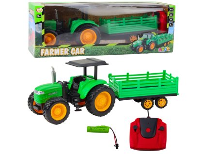 Farmařský Traktor s Přívěsem na Dálkové Ovládání Zelený