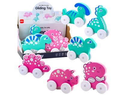 Dinosaurus na kolečkách z EVA pěny pro děti Růžový Modrý Mix