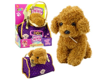 Plyšový Pejsek v Kabelce Hnědý Hračka Mazlíček