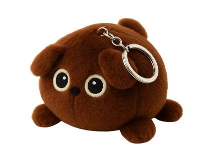 Plyšový Přívěsek Maskot Hračka Medvěd Hnědý Kovový Kroužek 9cm