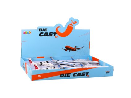 Pasažérní Letadlo s Pull-Back Pohonem Model Bílé Směsi