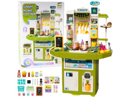 Dětská Kuchyňka S Příslušenstvím Dřez S Obeh Vody Pára Světla Zvuky 71ks