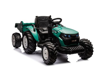 Elektrický traktor HC-306 s přívěsem Tmavě zelený 24V