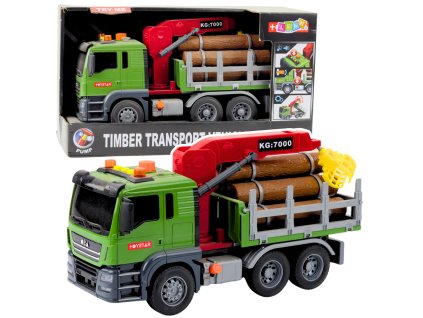 Dřevěná Dopravní Kamionová Jeřábová Hračka Světla Zvuky