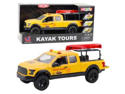 Dětské Terénní Auto pro Přepravu Kajaků se Světly a Zvuky, Žluté