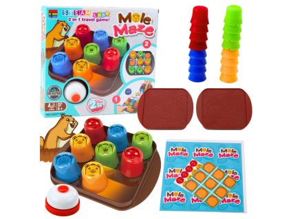 Labyrint krtků 2v1 Rychlé kelímky a Piškvorky