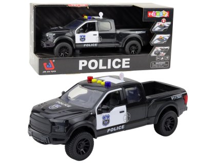 Policajní Terénní Auto Světla Zvuky Černý 1:12