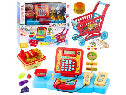 Sada Obchod Pokladna Košík Potraviny Světla Zvuky Barevná
