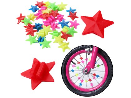 Sada Korálky Na Špice Na Kolo Hvězdičky Barevné 2cm 35ks