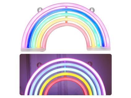 Dekorativní noční neonová lampa Duhový LED na baterie