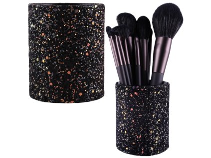 Držák na štětce a kosmetické doplňky Třpytivý Černý