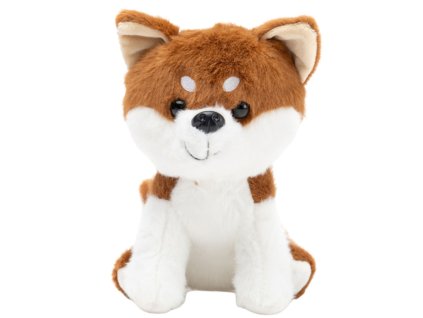 Plyšová Hračka Mazlíček Malý Pejsek Shiba Inu Bílo-Hnědý 20cm
