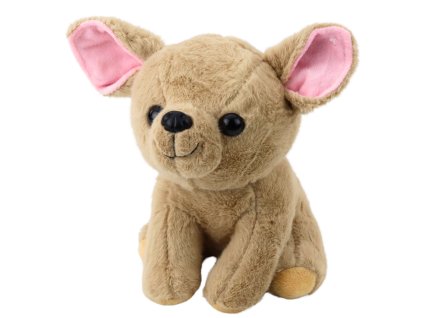 Plyšová Hračka Mazlíček Malý Pejsek Chihuahua Béžový 22cm