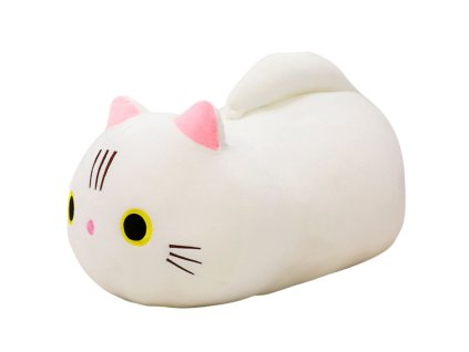 Plyšová Hračka Mazlíček Kočka S Dlouhým Ocasem Bílá 40cm