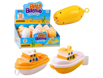 Lodní hračka do koupele s natahovacím mechanismem Bílo-žlutá Mix