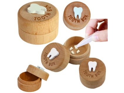 Dřevěná Krabička Na Dětské Mléčné Zoubky S Gravírováním Tooth Box
