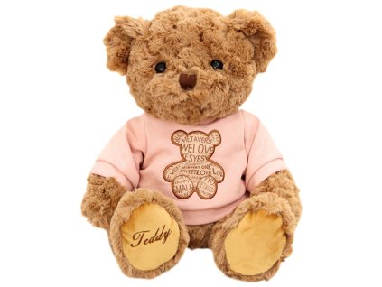 Plyšový Medvídek v Růžovém Triku Hnědý 30cm
