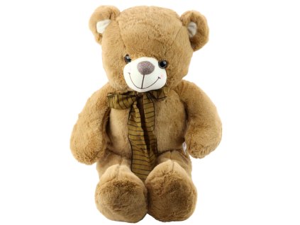 Plyšový Medvídek s Hnědou Proužkovanou Mašlí 60cm