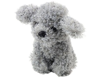 Plyšová Hračka Mazlík Pejsek Pudl Miniaturní Šedý 20cm