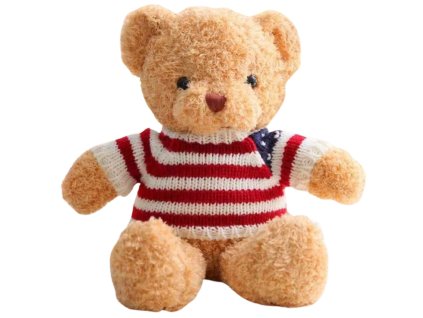 Plyšová Hračka Přítulka Medvídek V Pruhovaném Tričku Krémový 32cm